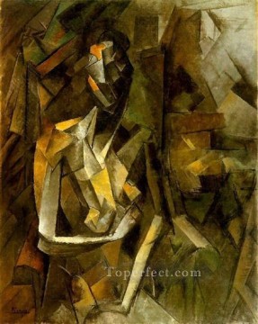 パブロ・ピカソ Painting - 裸で座る女性 3 1909 キュビスト パブロ・ピカソ